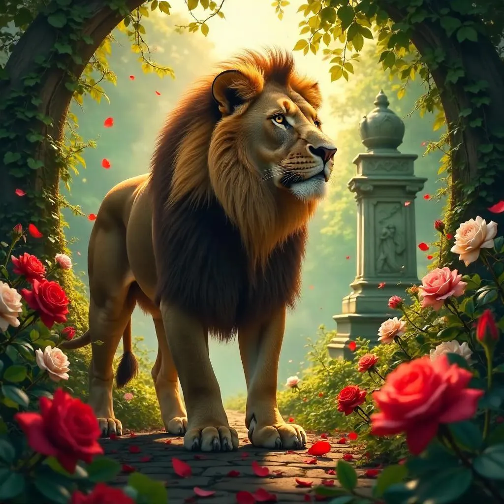Lion in a Rose Garden: Concept Art