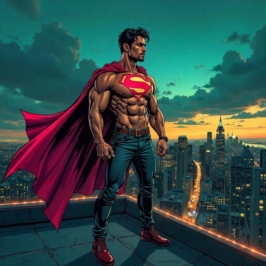 Dusk Rooftop Hero: Latino Dynamo