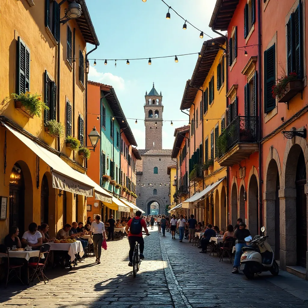 Vibrant Verona Street in the Historic Center