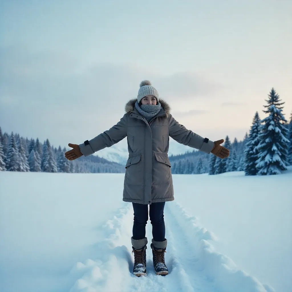 Solitary Figure in a Snowy Landscape