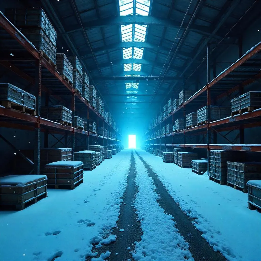 Snow in a Warehouse: Digital Art