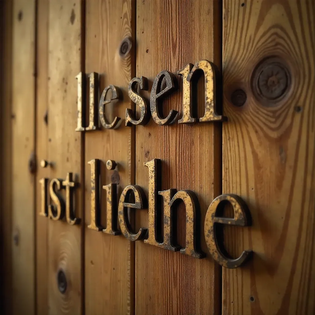 Lesen ist Liebe on a Rustic Wooden Wall
