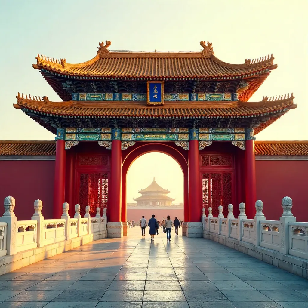 Vibrant Gate of the Forbidden City, Beijing