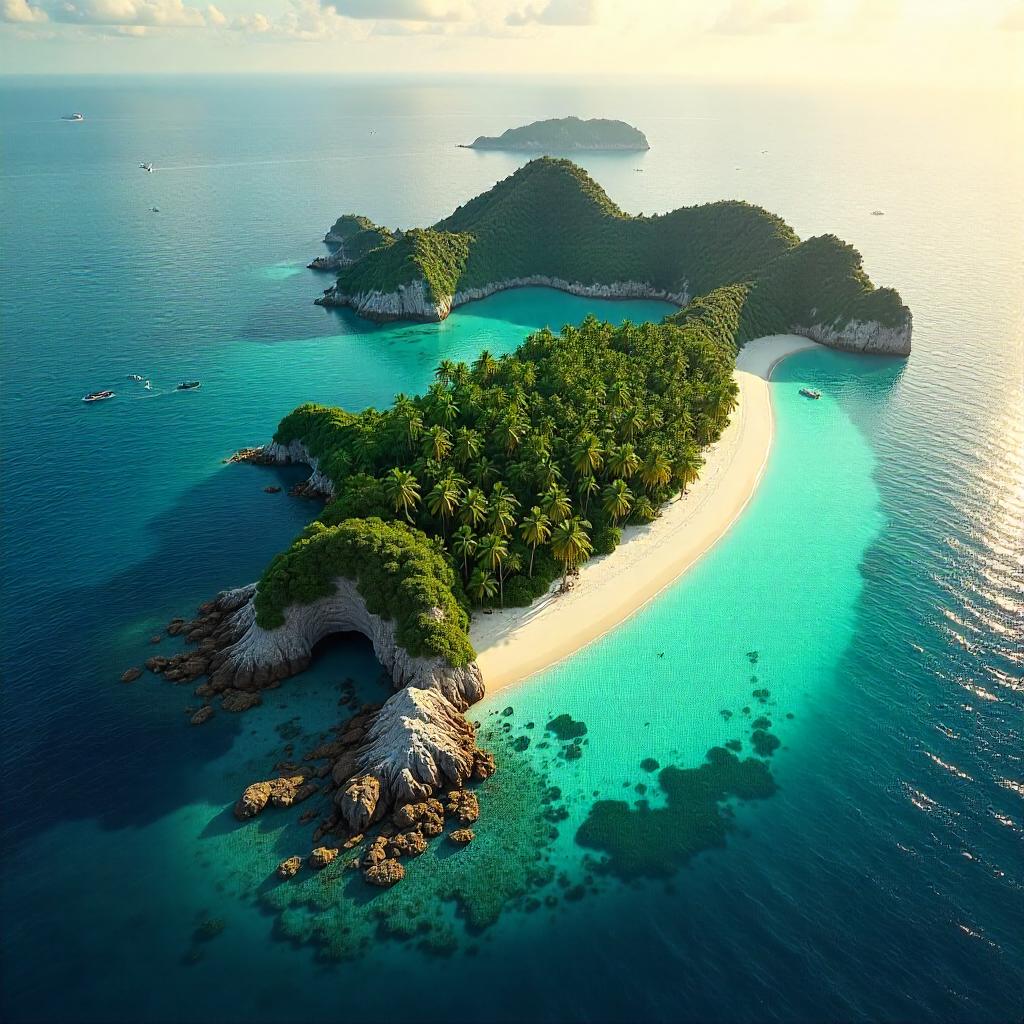Drone View of a Tropical Archipelago