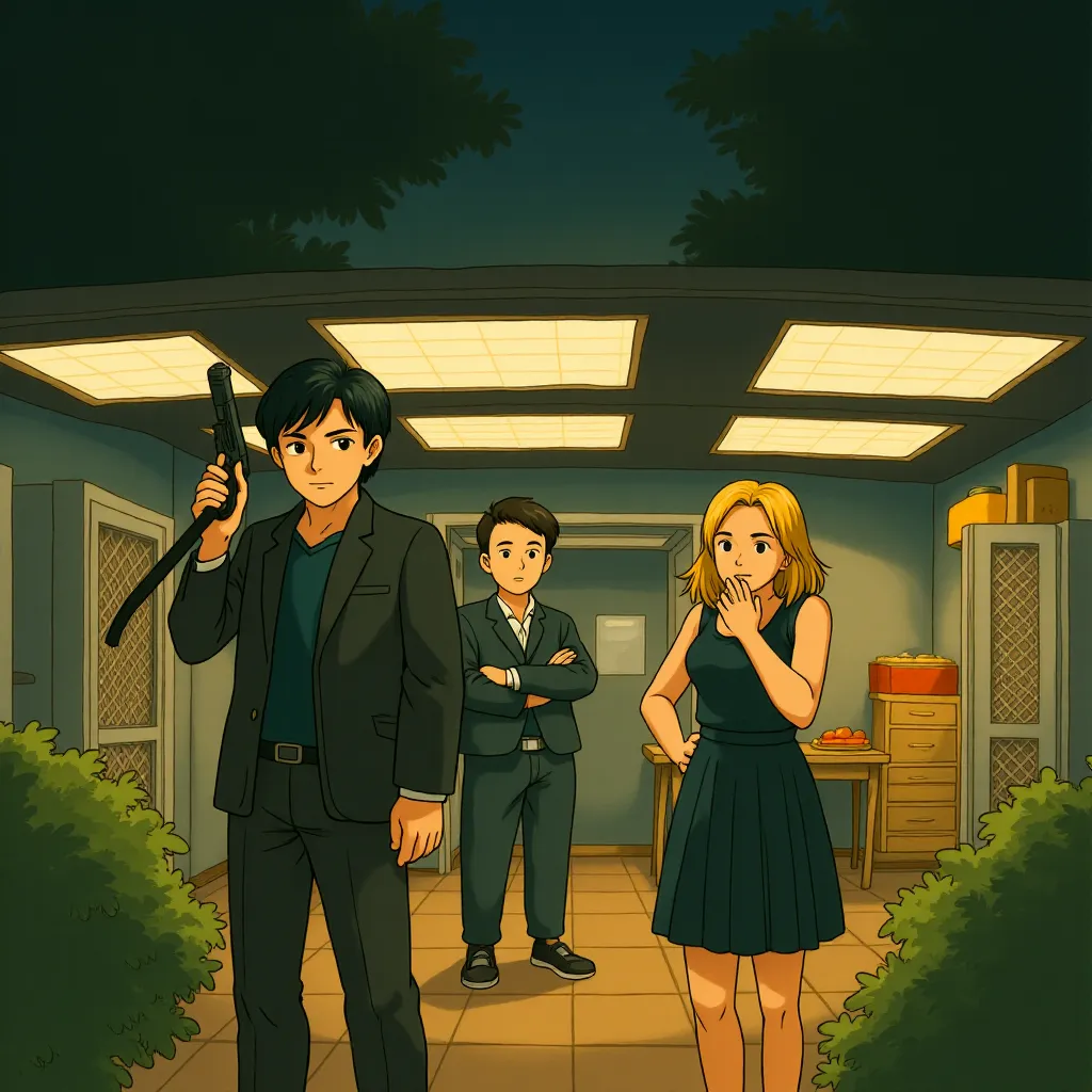 J.K. Simmons, Jai Courtney, and Emilia Clarke in Terminator Genisys (2015) - Anime style
