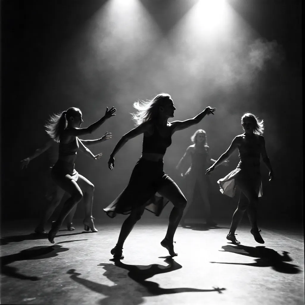 Monochrome Motion: Abstract Dancer Blur