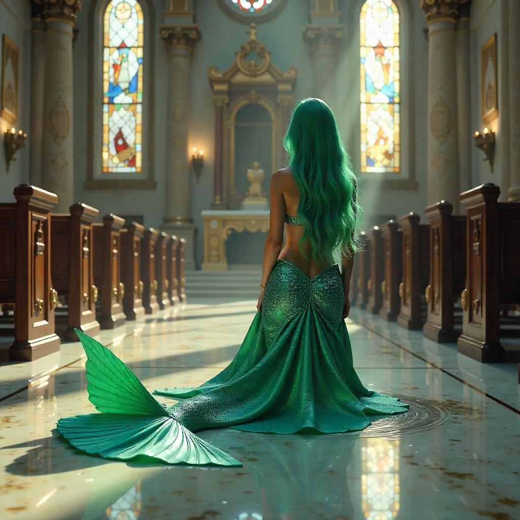 Siren in a Sacred Synagogue: 3D Render