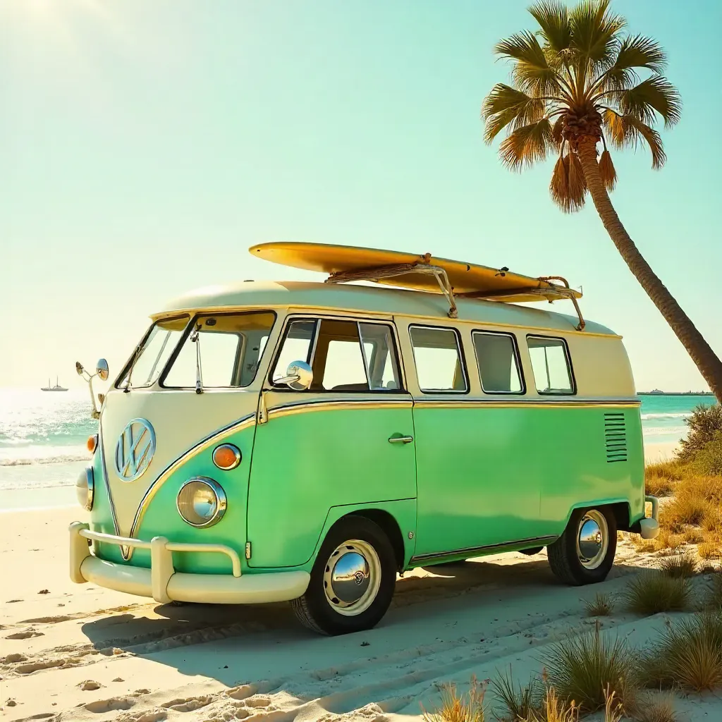 Retro Van by Corpus Christi Beach