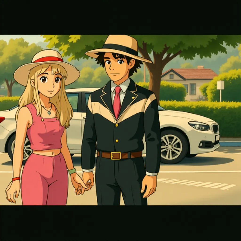Ryan Gosling, Arwa, and Margot Robbie in Barbie (2023) - Anime style