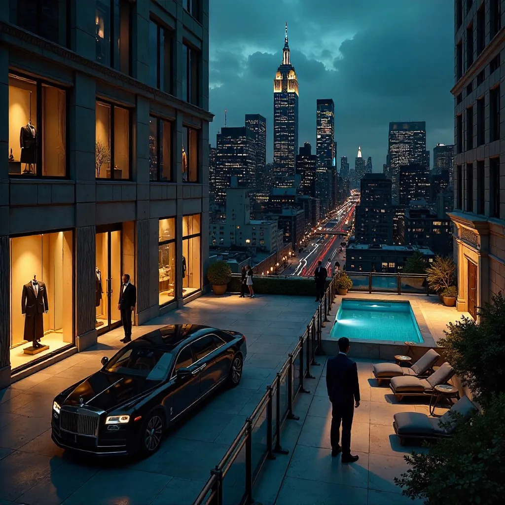 Neon Nightscape of New York Luxury