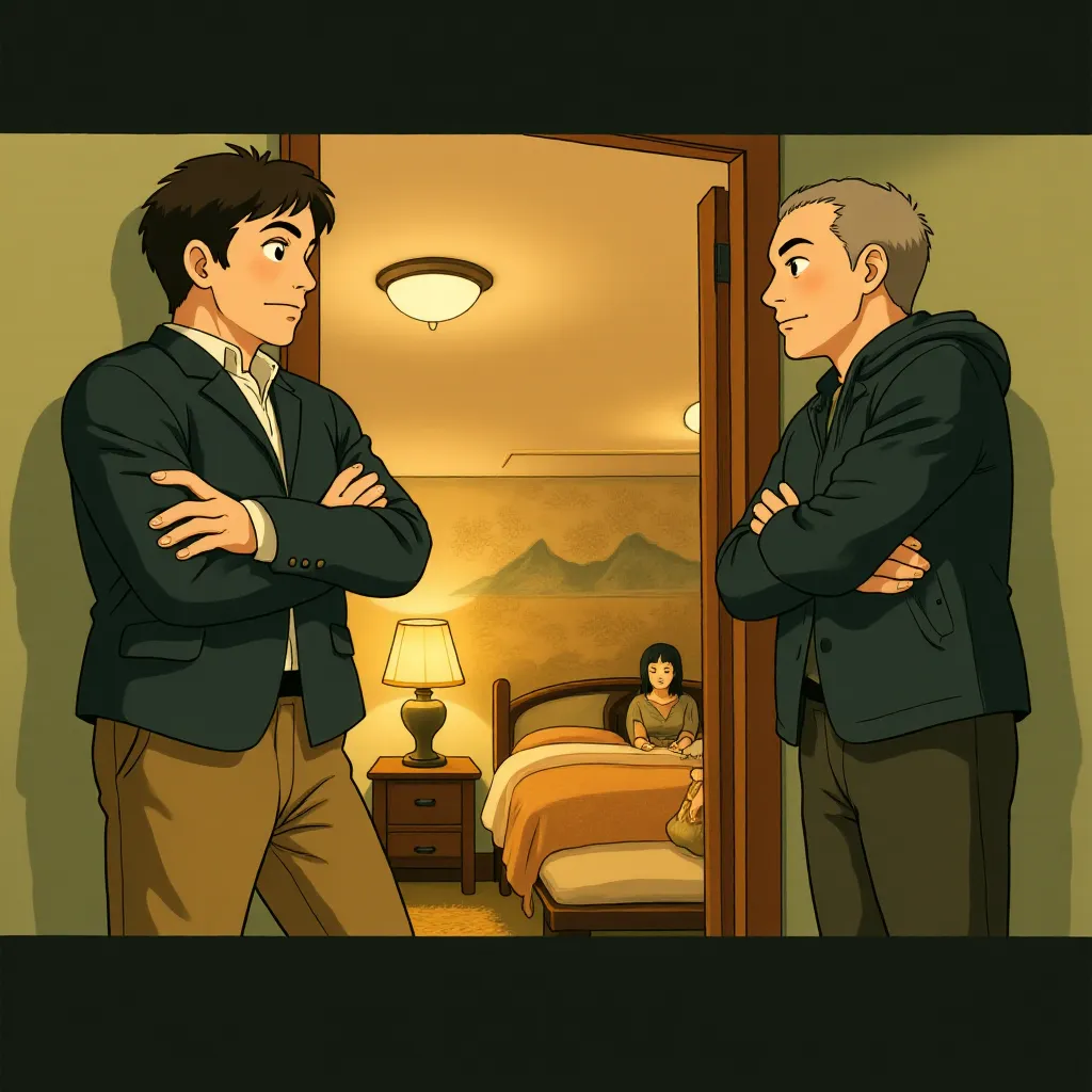 Brad Pitt and George Clooney in Wolfs (2024) - Anime style