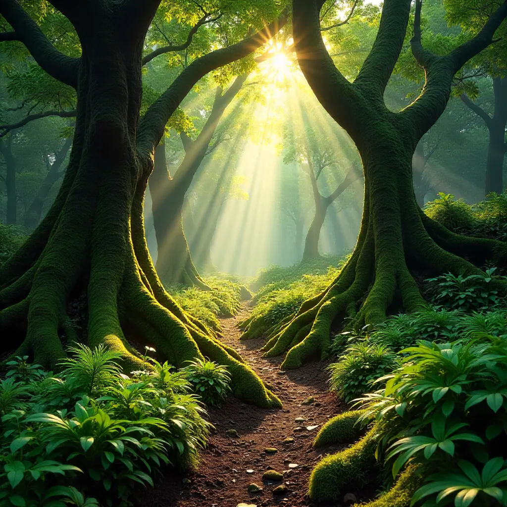 Sunlit Moss in Madeira's Enchanted Laurisilva