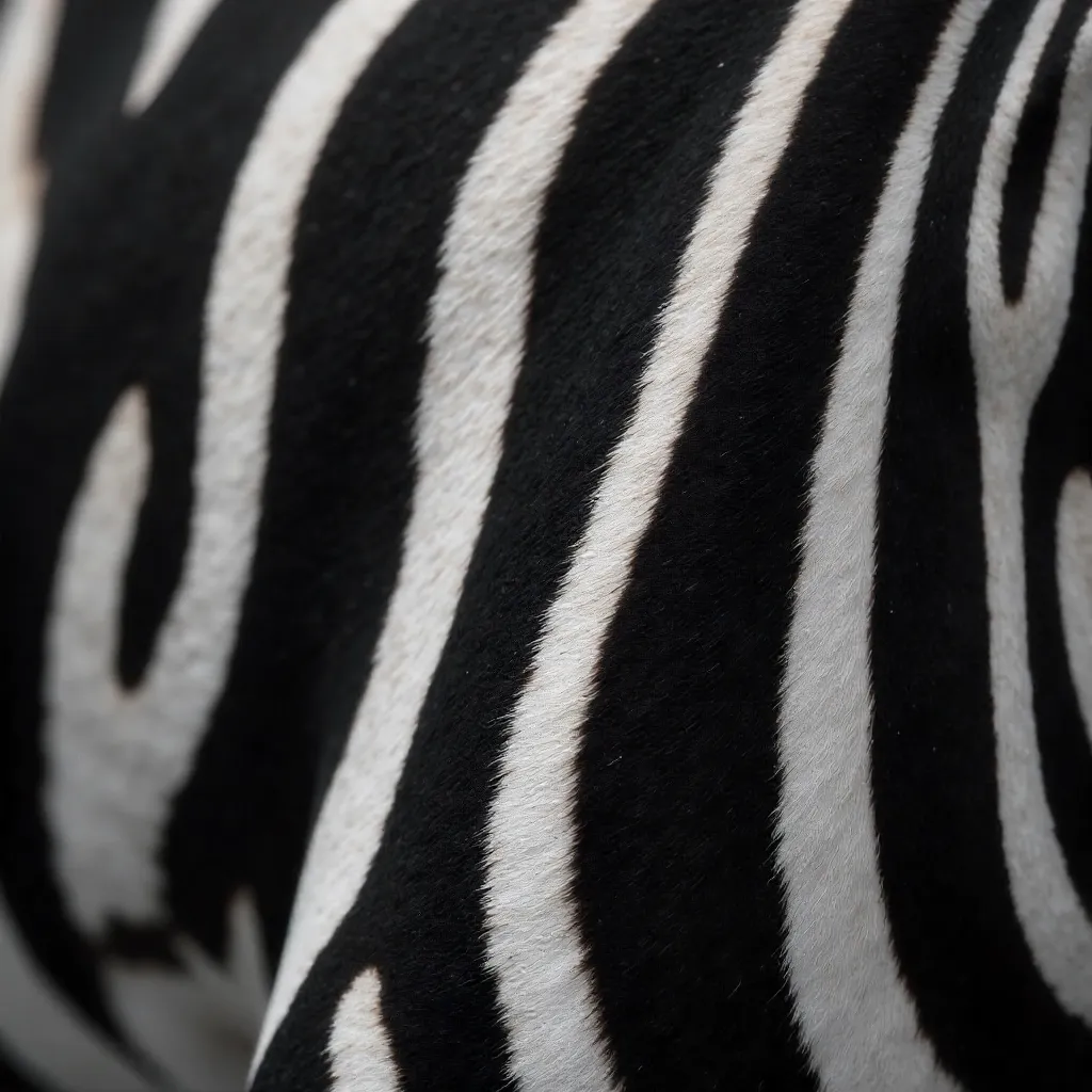 Macro Close-Up: Zebra Stripes in Monochrome