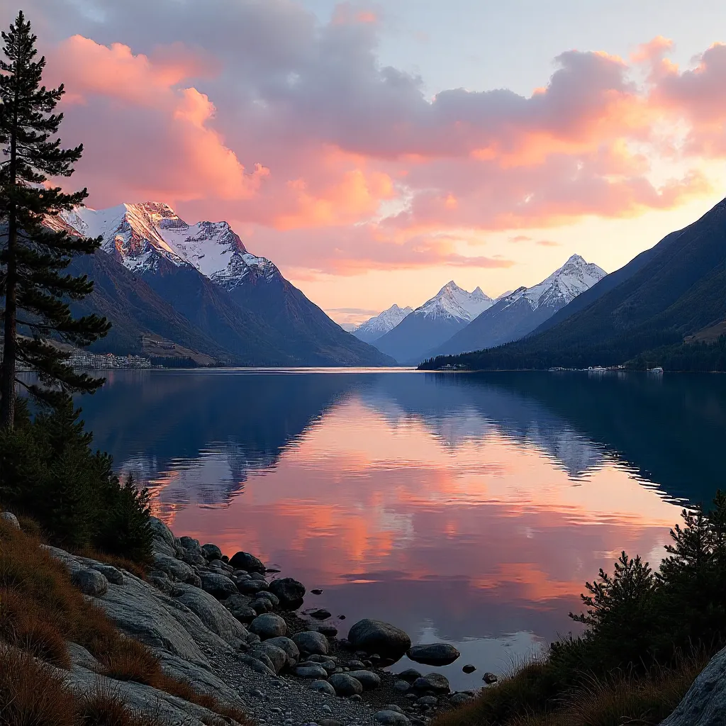 Queenstown Lake View at Golden Hour