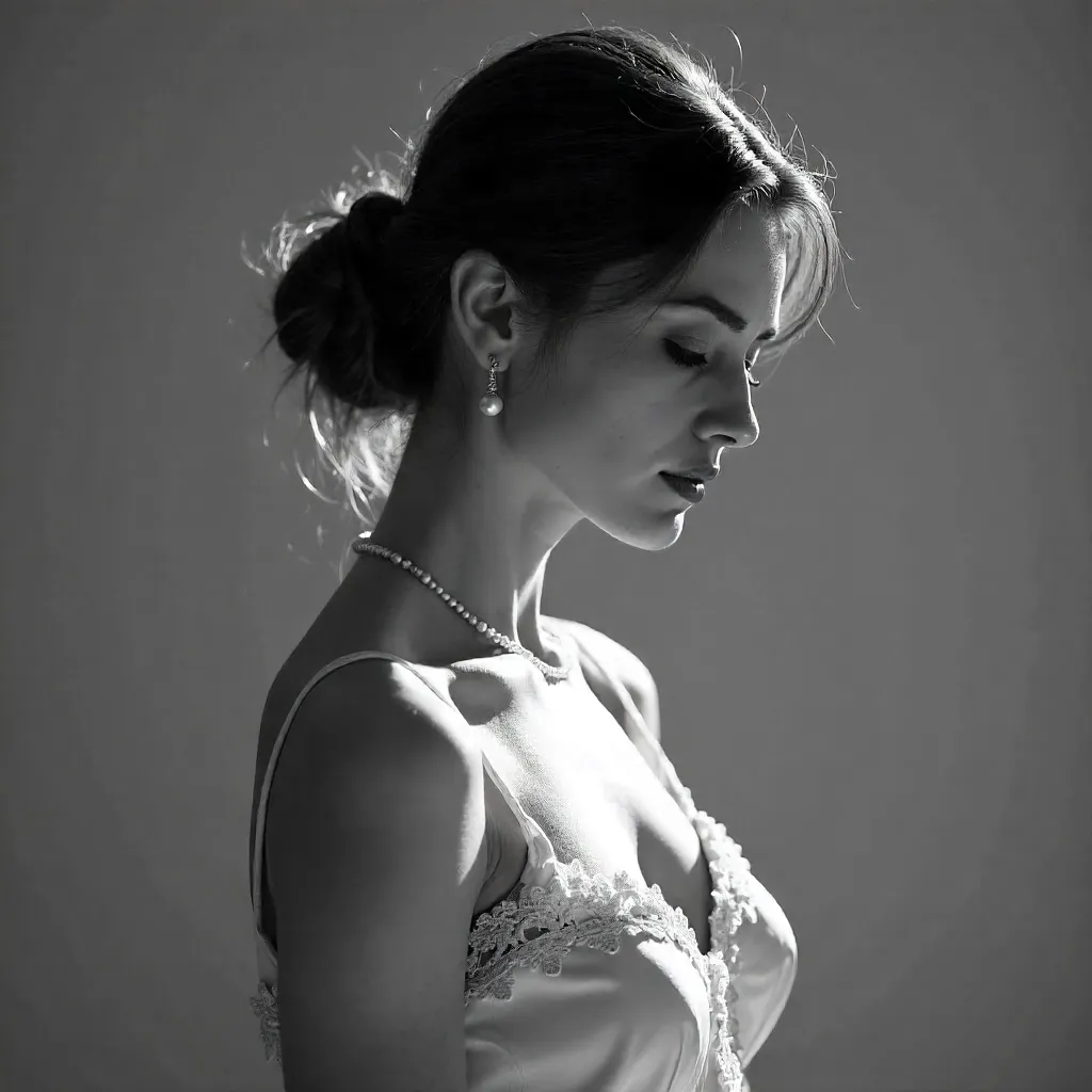 Ethereal Noir Portrait of an Elegant Woman
