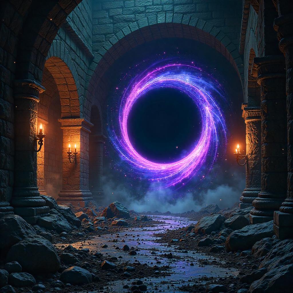 A Black Hole in Castle Dungeons - Digital Art