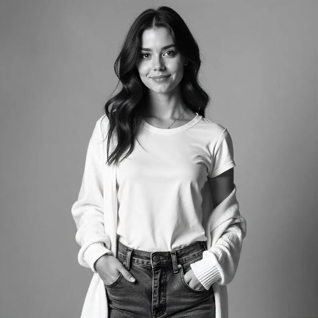 Graceful Monochrome: Casual Elegance Portrait