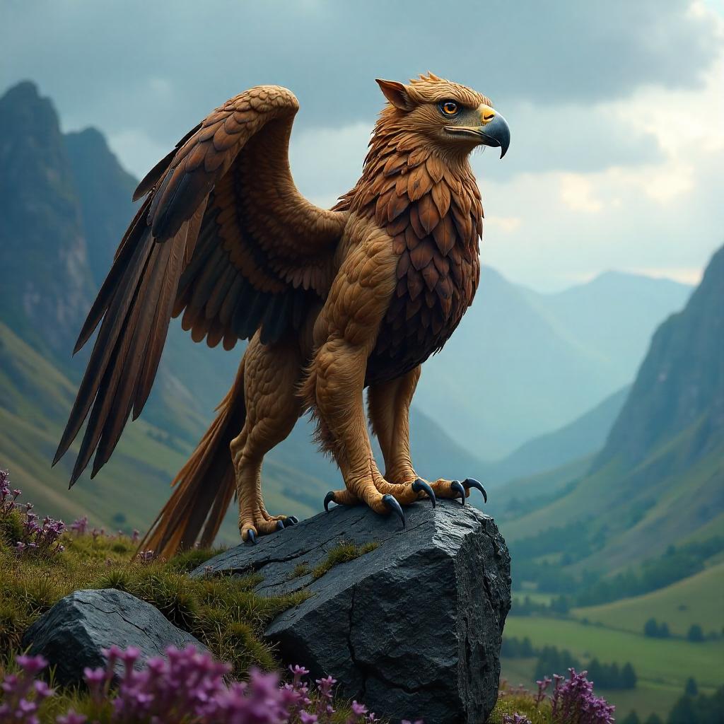 Photoreal Griffin in the Scottish Highlands