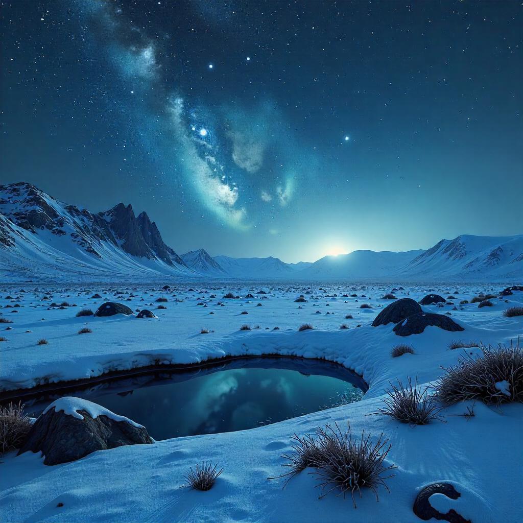 Starry Tundra: A 3D Arctic Night Among Stars
