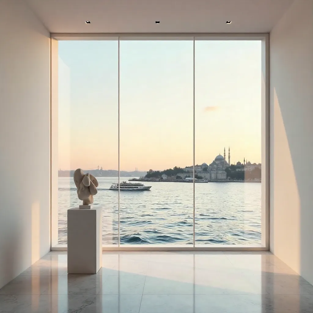 Serene Window View of Istanbul's Modern Art Museum