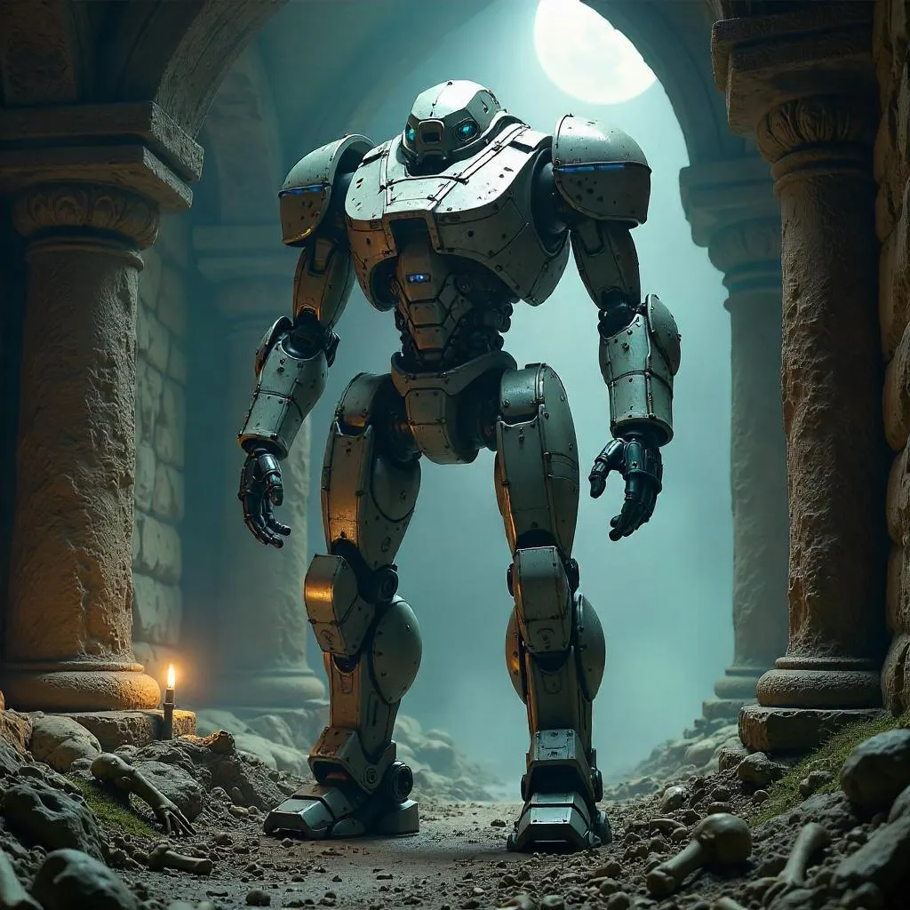 Mech Suit Emerging from the Crypt