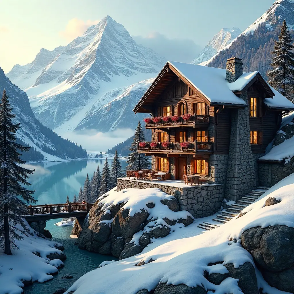 Rustic Swiss Chalet Hotel in Alpine Splendor