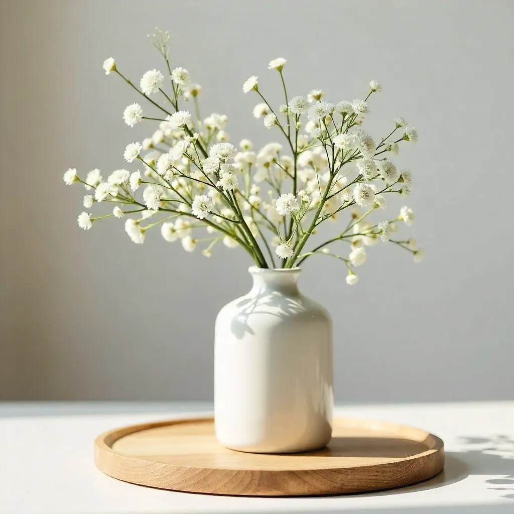 Minimalist Baby's Breath in a Modern Vase