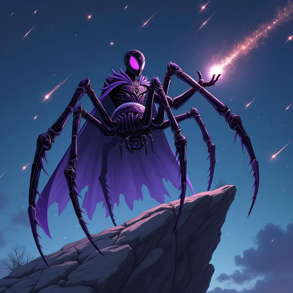 Meteor Shower Spider in Anime Style