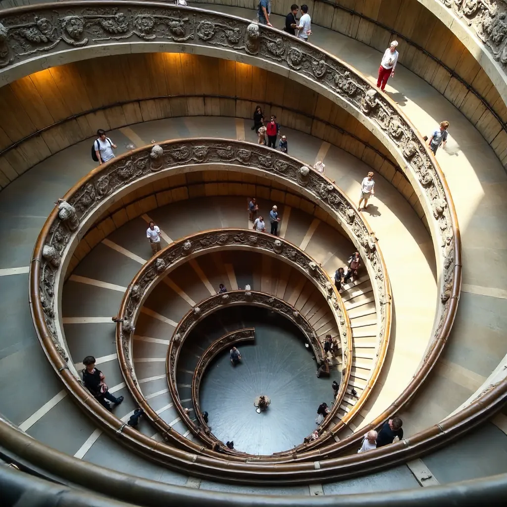 Iconic Double-Helix Spiral Staircase at Vatican Museums