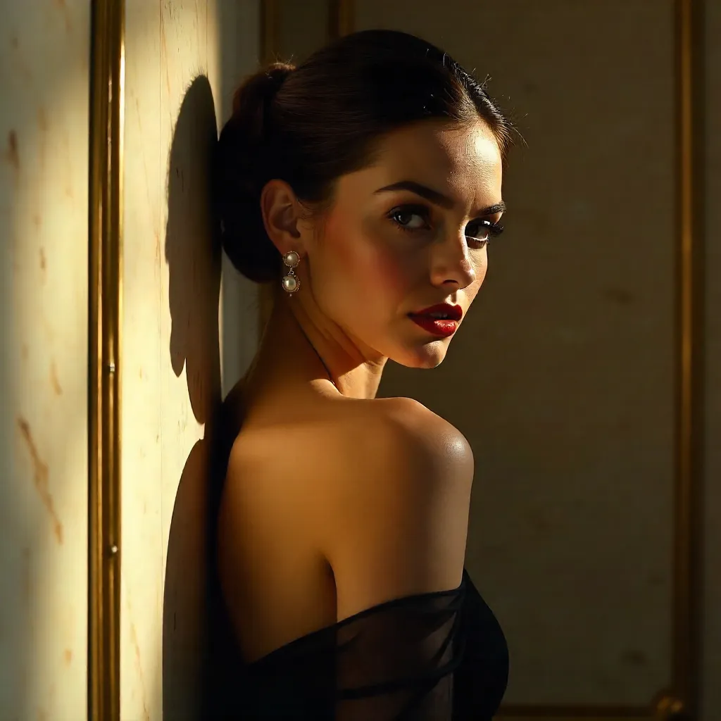 Whispers Beyond the Wall: An Elegant Hidden Portrait