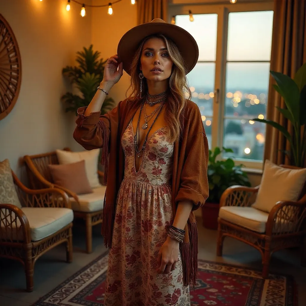 Bohemian Beauty in a Warm-lit Baku Studio