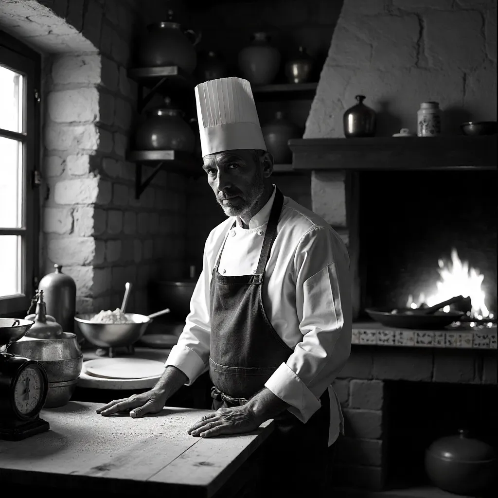 Black and White Bursa Kitchen Chef Portrait