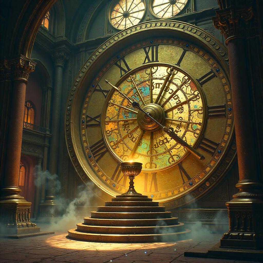 Golden Chalice Inside a Giant Clock: Concept Art