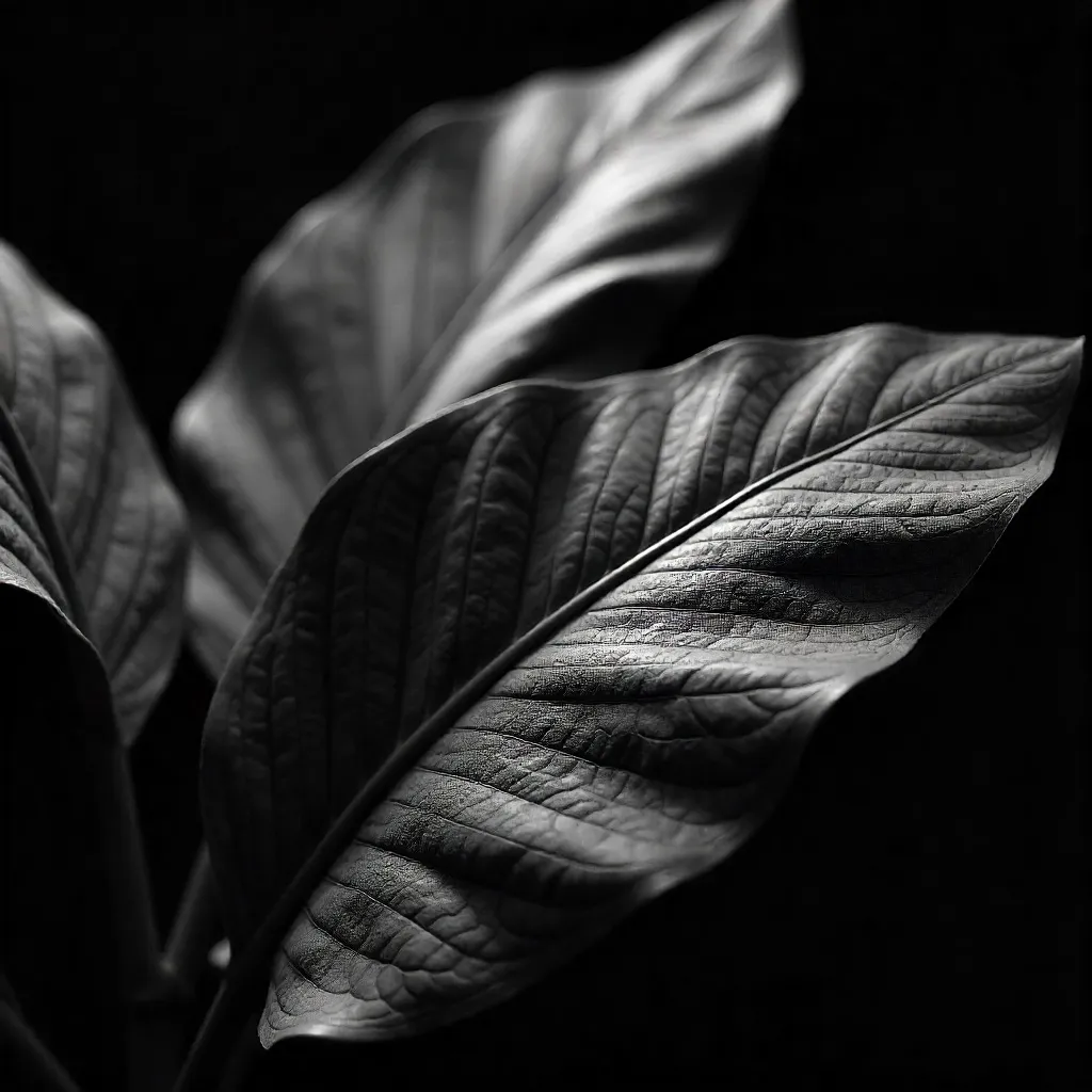 Monochrome Macro: Tropical Leaf Textures