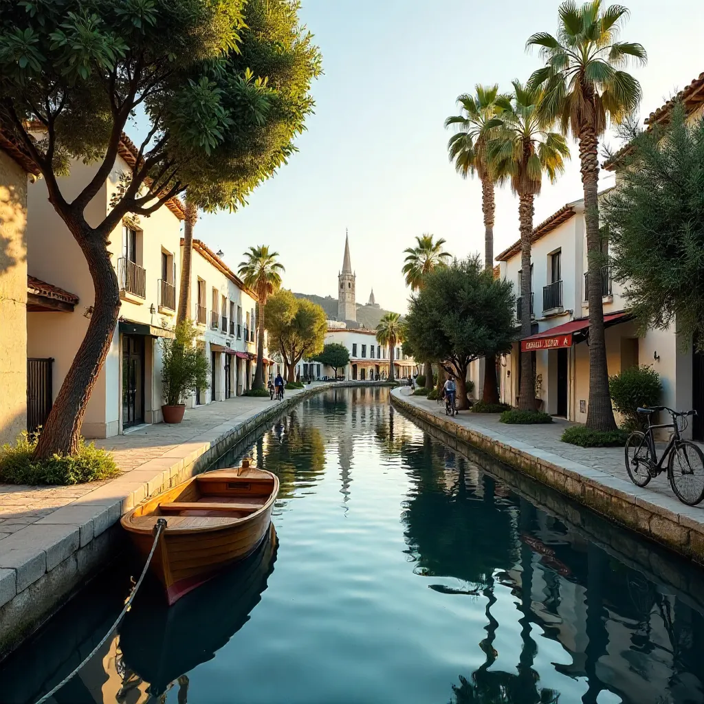 Tranquil Palma Canal: Greenery and City Architecture
