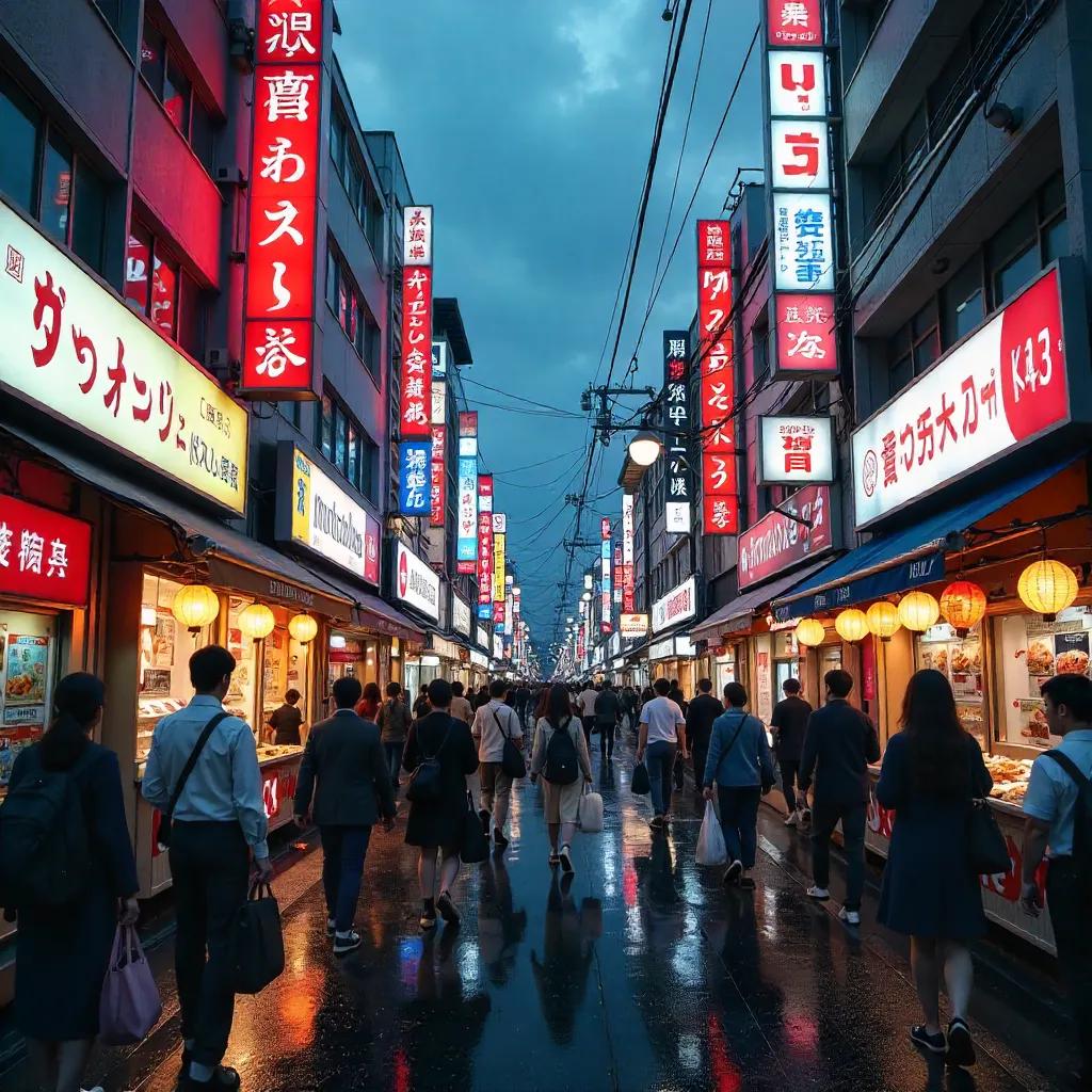 Neon Pulse of Tokyo's Bustling Shopping District