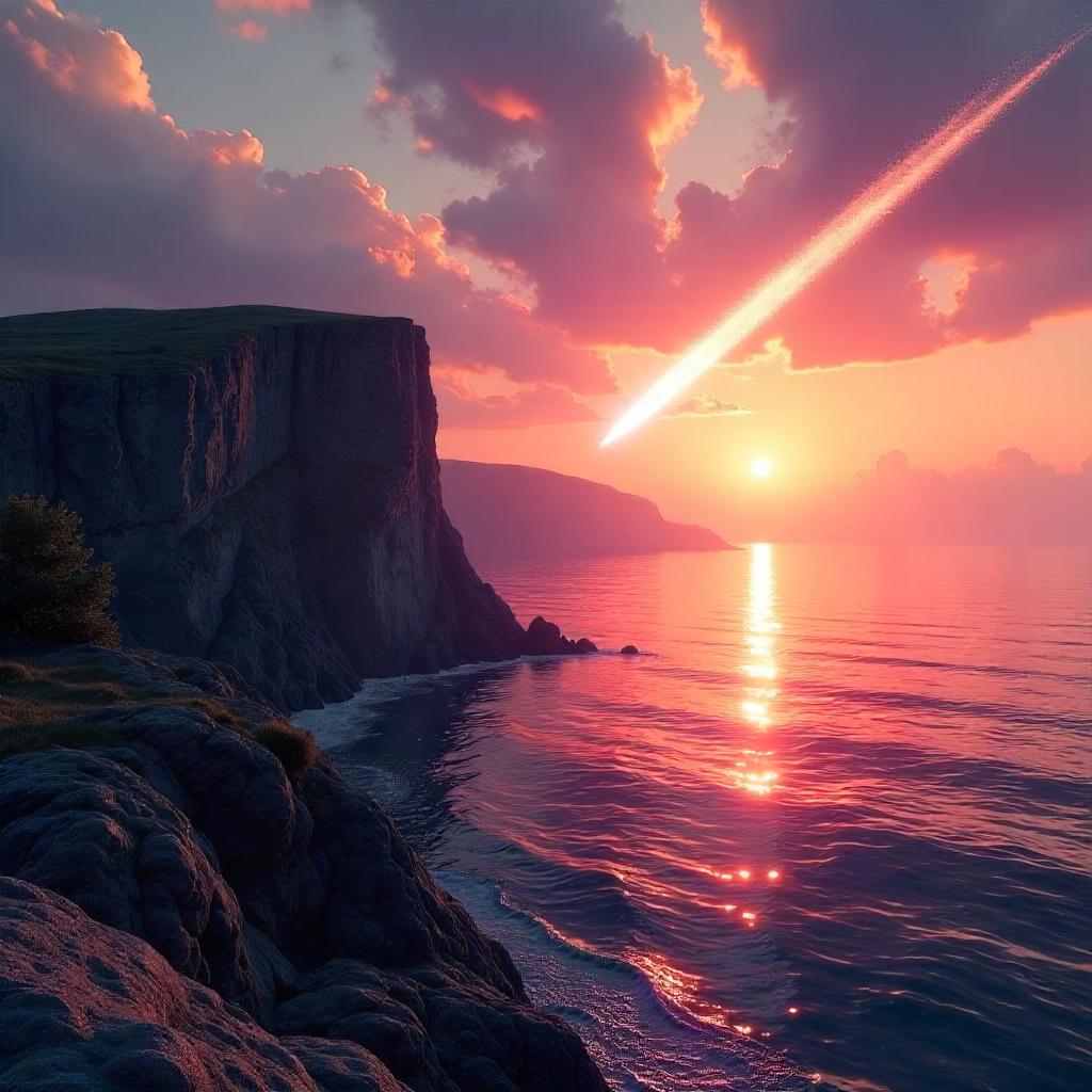 Comet at Sunset: A Cinematic 3D Render