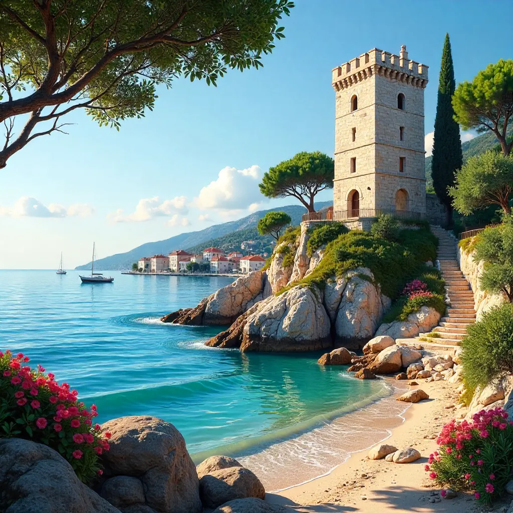 Seaside Charm: Historic Tower on Lopud Island