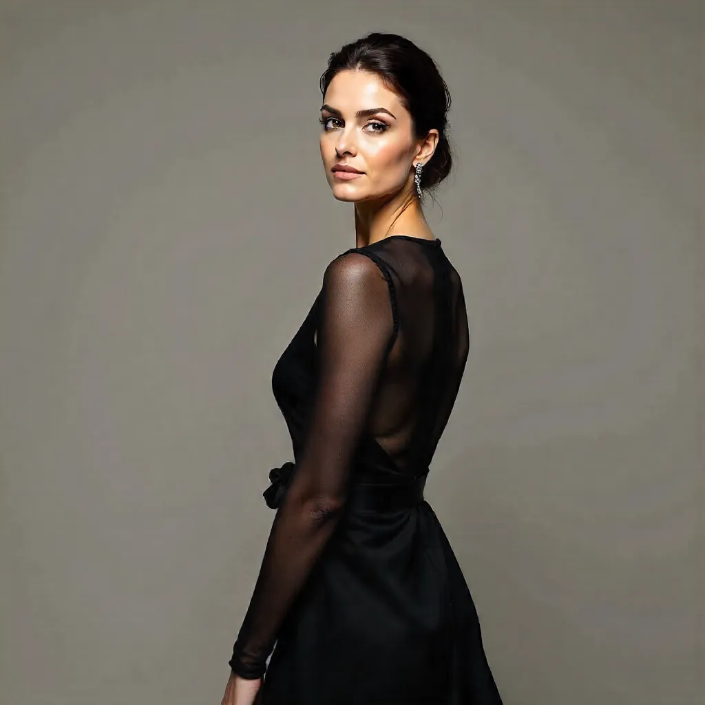 Timeless Sophistication in a Sheer Black Dress