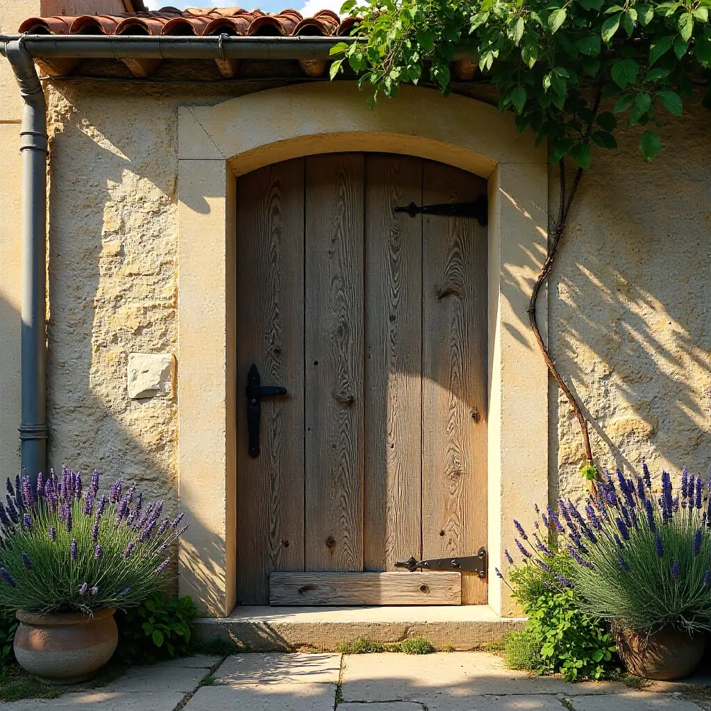Rustic Provençal Door in Sunlit Stone
