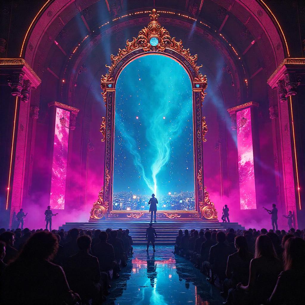 Neon Mirage: Magic Mirror in a Cyberpunk Concert Hall
