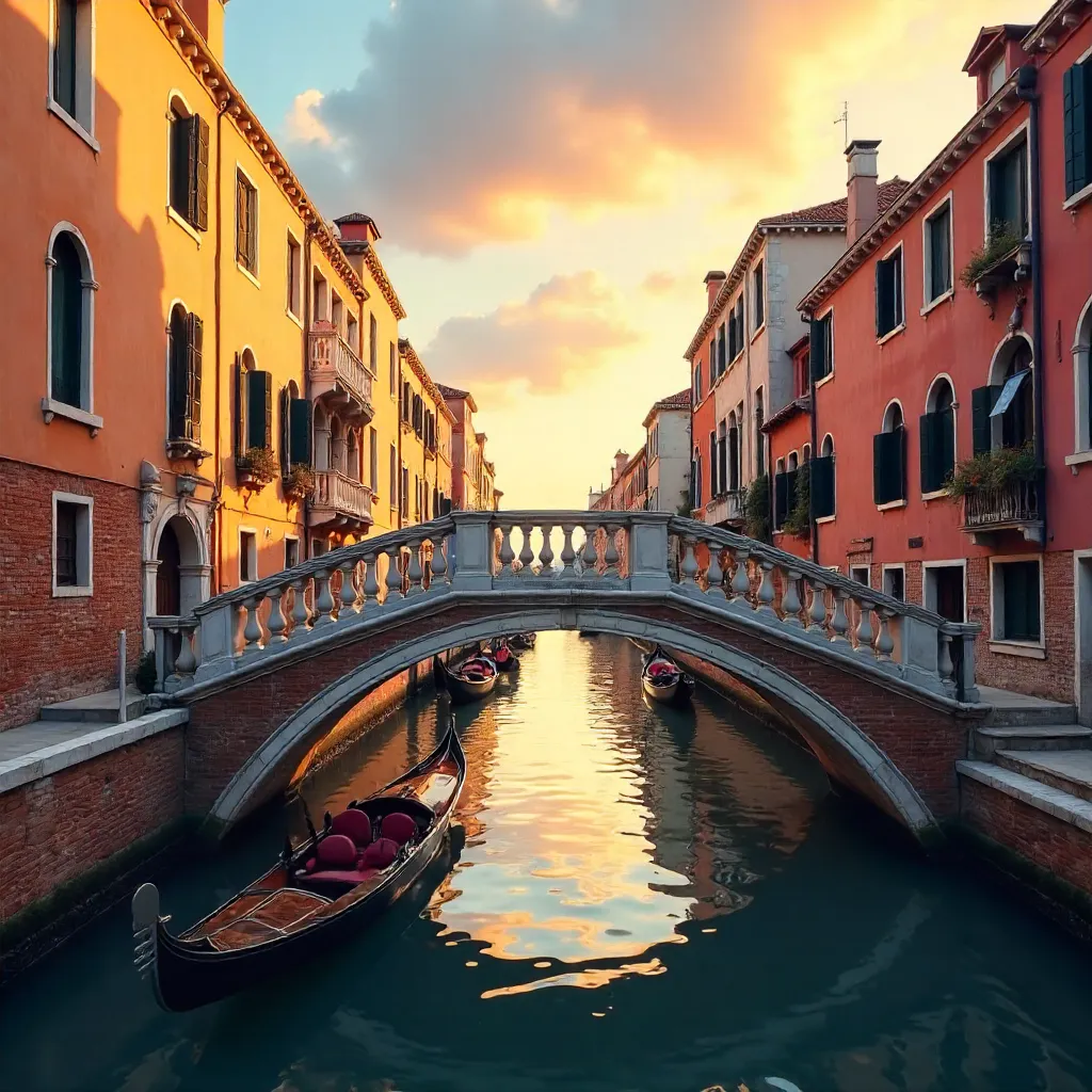 Venice: A Bridge Amid Classic Italian Facades