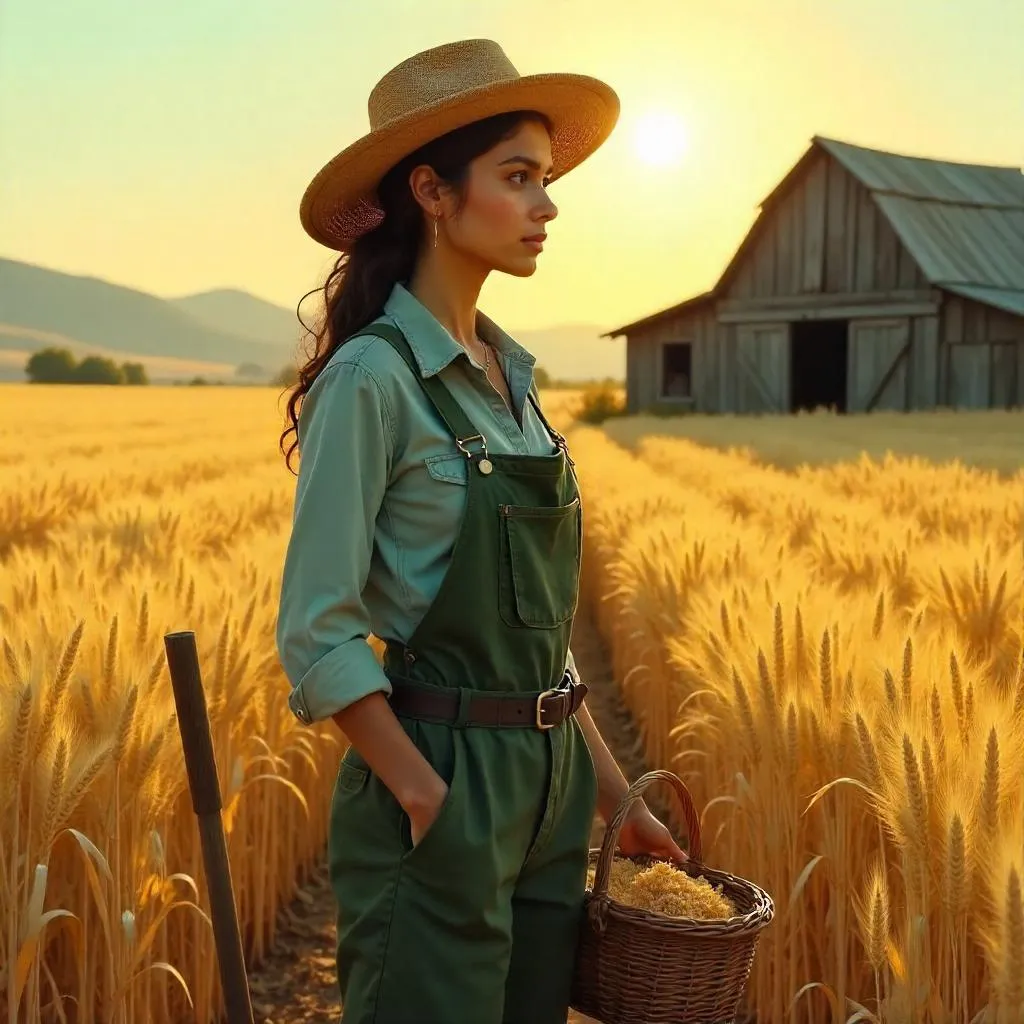 Golden Hour Farm Portrait of a Middle Eastern Woman