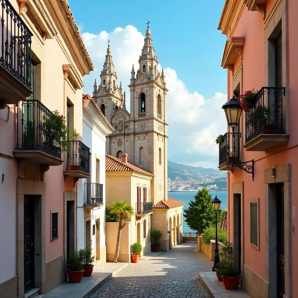 Cathedral Over Málaga's Pastel Cityscape