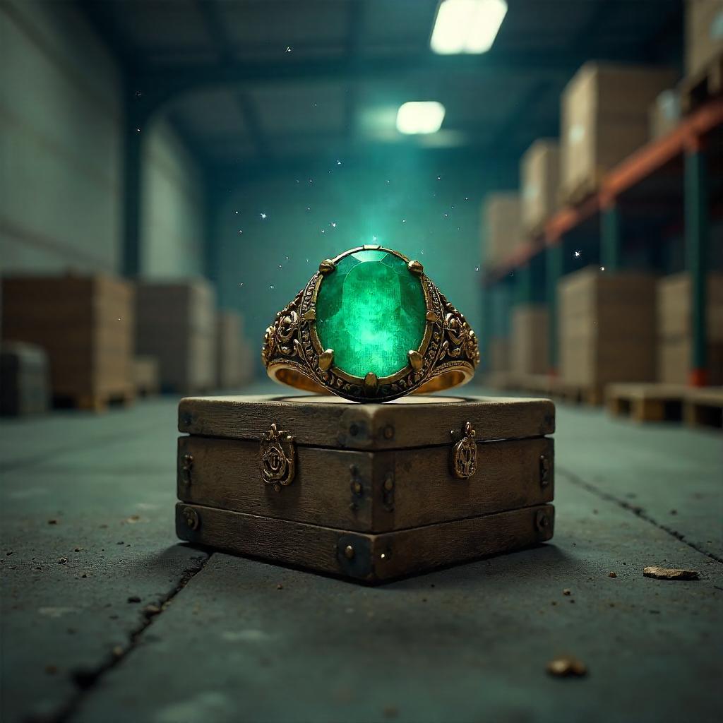 Enchanted Ring in a Dim Warehouse