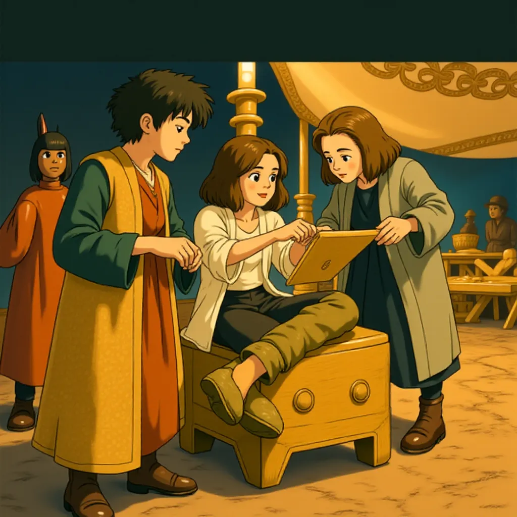 Richard Coyle, Jake Gyllenhaal, and Reece Ritchie in Prince of Persia: The Sands of Time (2010) - Anime style