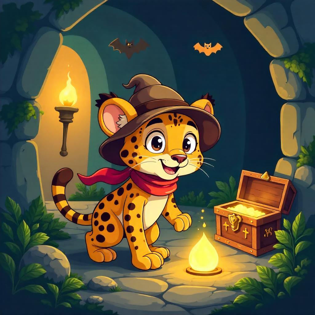Leopard Adventurer in a Friendly Crypt