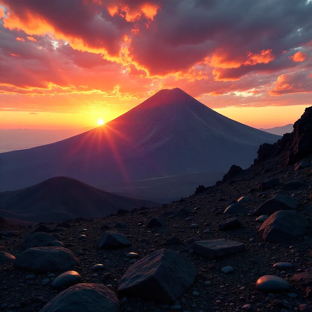 Dramatic Sunset over Mount Teide
