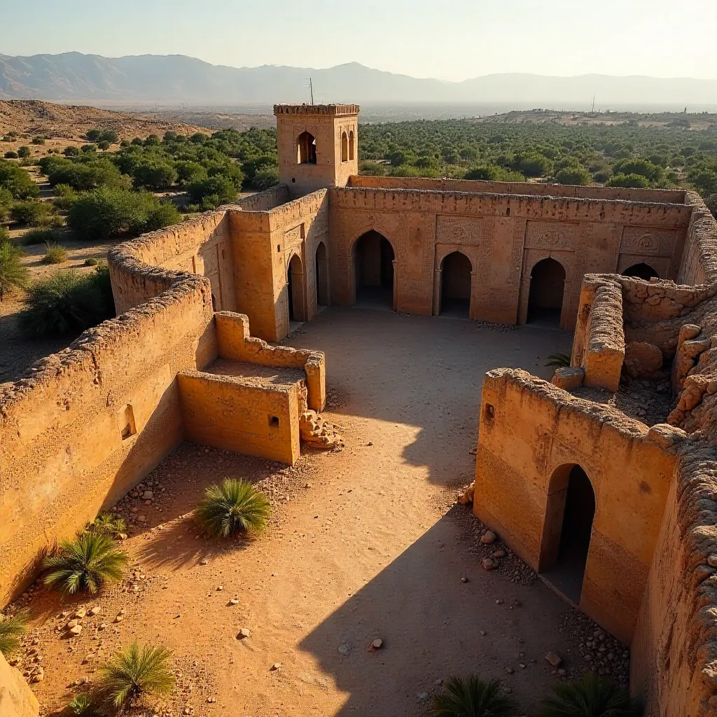 Aerial Ruins Near Marrakech: Moorish Architecture