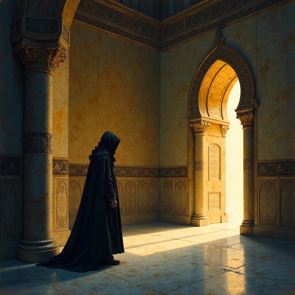 Rogue in a Revered Mosque: An Oil Painting